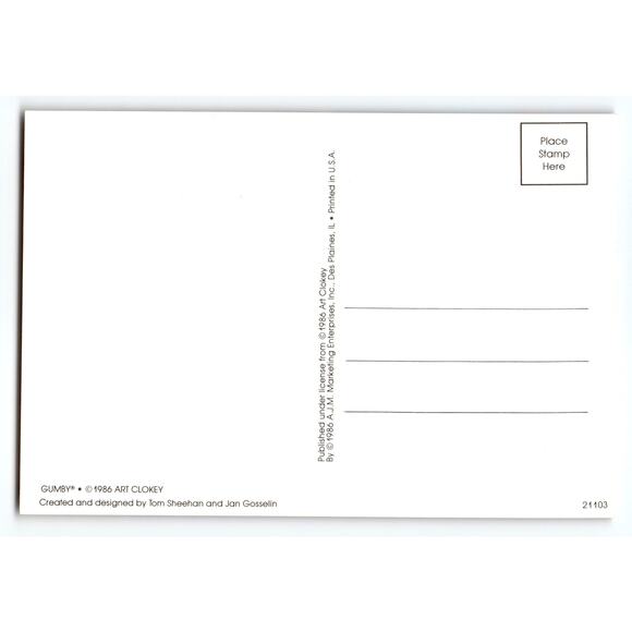 1986 Gumby Vintage Cartoon Postcard When the Going Gets Tough Shopping - Picture 2 of 2